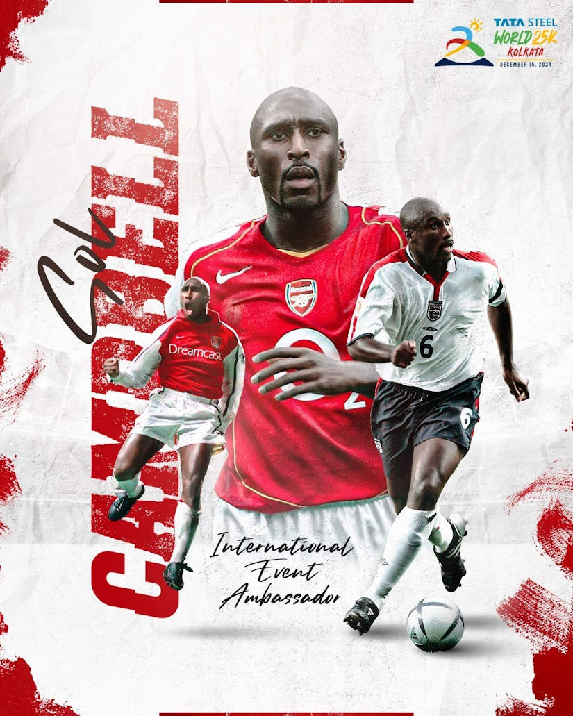 Sol Campbell is the international event ambassador for Tata Steel World 25K Kolkata