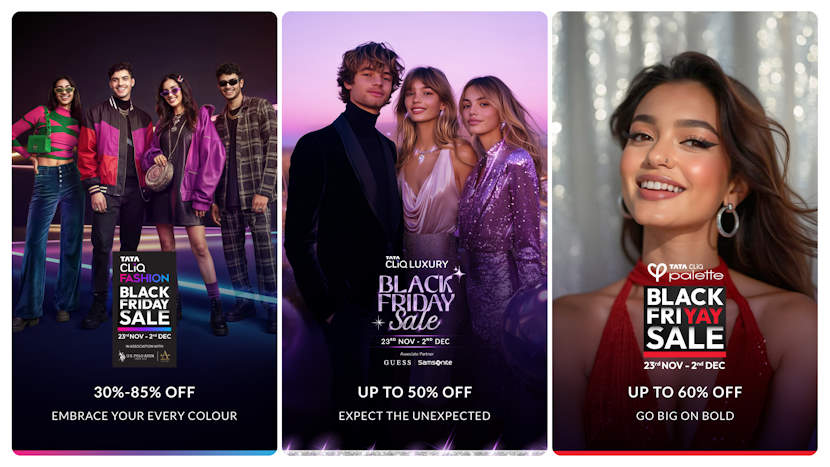 Tata CLiQ Fashion, Tata CLiQ Luxury, and Tata CLiQ Palette announce their annual Black Friday Sale