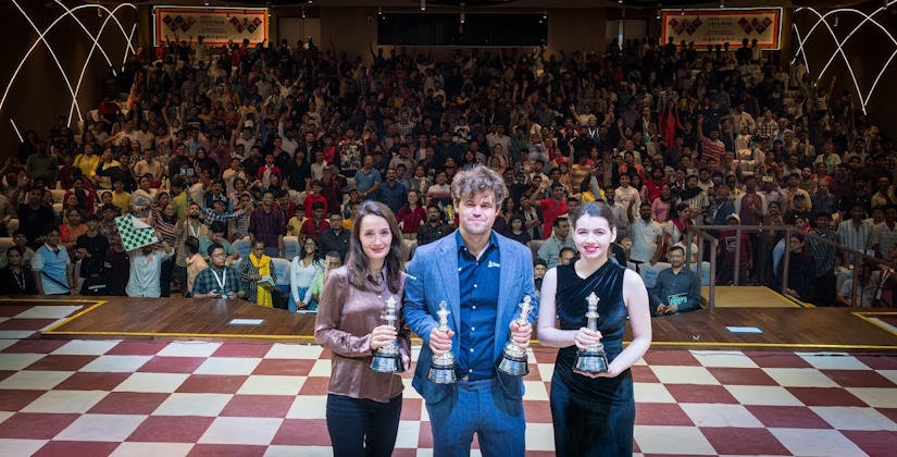 Magnus Carlsen and Kateryna Lagno Triumph at Tata Steel Chess India Blitz 2024